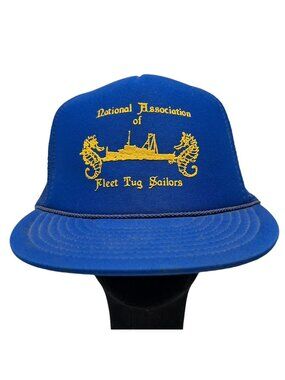 National Association of Fleet Tug Sailors Vintage Trucker Snapback Hat Cap NAFTS